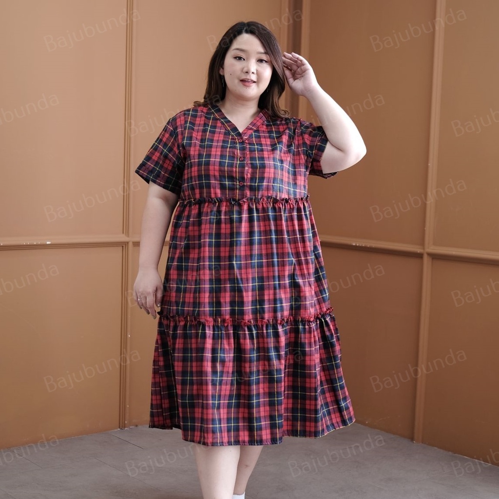 LD 120 Dress Jumbo Wanita Dres Plus Size Big Size KYOKO