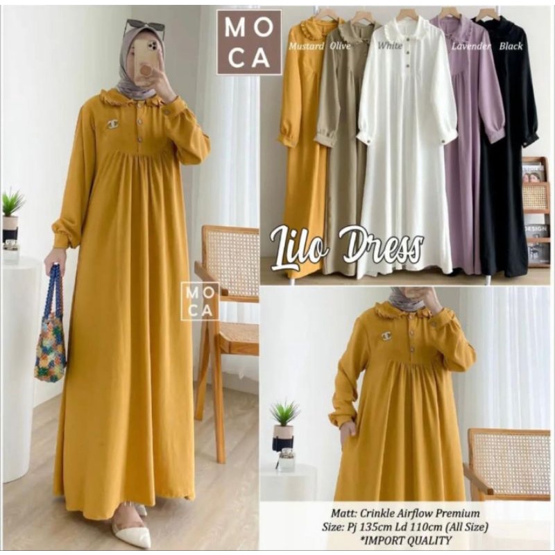 Gamis Lillo Busui Friendly  Original Crinkle Premium Quality