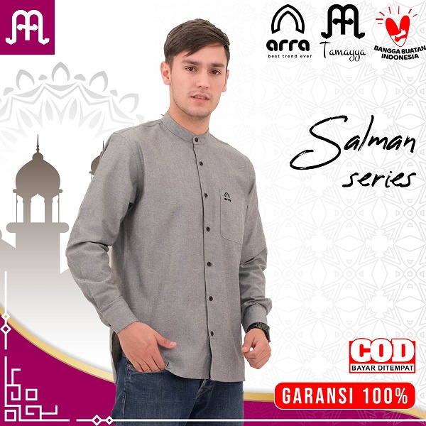 Baju Koko Pria Lengan Panjang Kemko Pria Kekinian Original Arra Salman Kemeja Koko Pria Koko Pria Ko