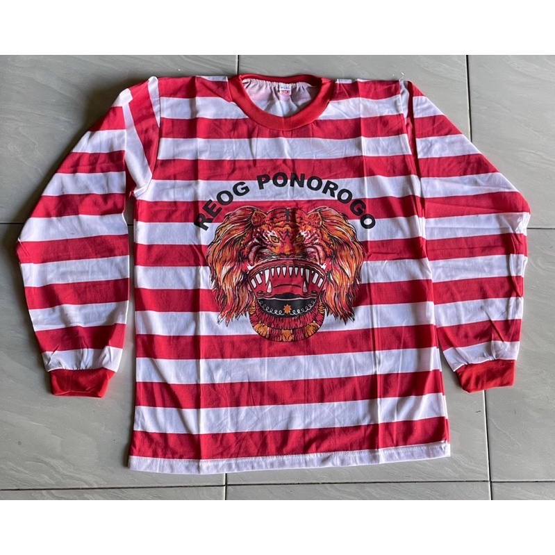 KAOS REOG MERAH PUTIH LENGAN PANJANG