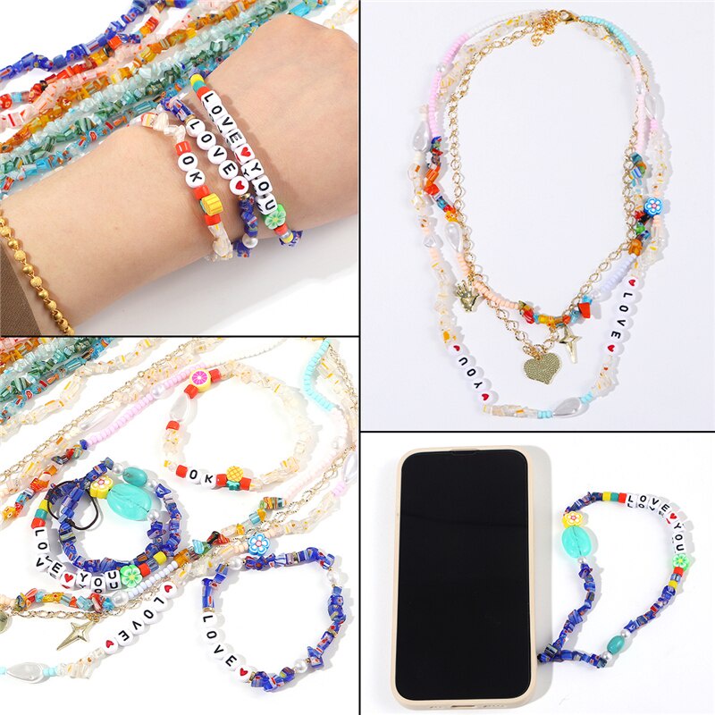 80 Cm (200 Pcs) 4-9 Mm Tidak Teratur Multi Warna Lampwork Seribu Bunga Kerikil Kalung Gelang DIY Bahan Perhiasan Aksesoris