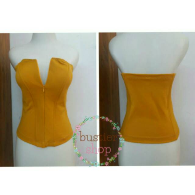 Bustier kuning kunyit / kebaya / baju wanita / fashion wanita