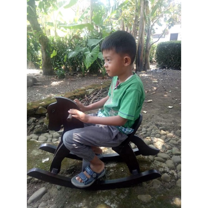 Mainan Tradisional Kuda Kudaan Dari Kayu Tisuk Mahoni Awet
