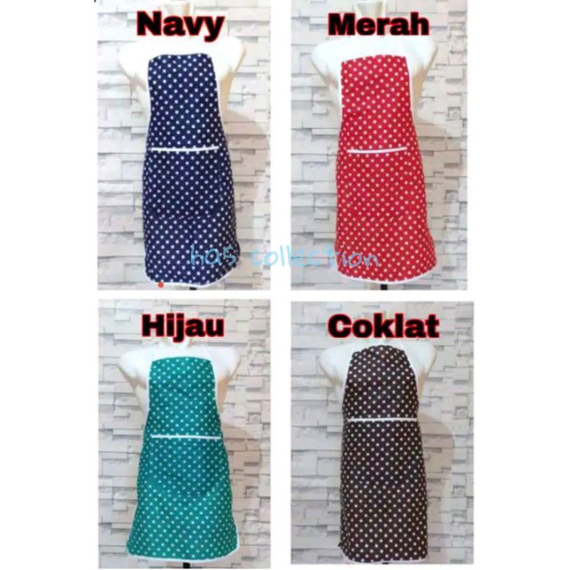 Celemek kain / Apron masak kain Polkadot