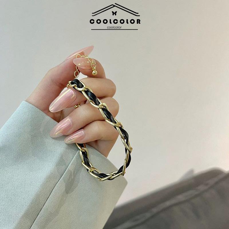 Murah❤️Vintage High-end Kalung Fashion Niche Kulit Jalinan Kalung Wanita Rantai Tulang Selangka Fashion Aksesoris COD
