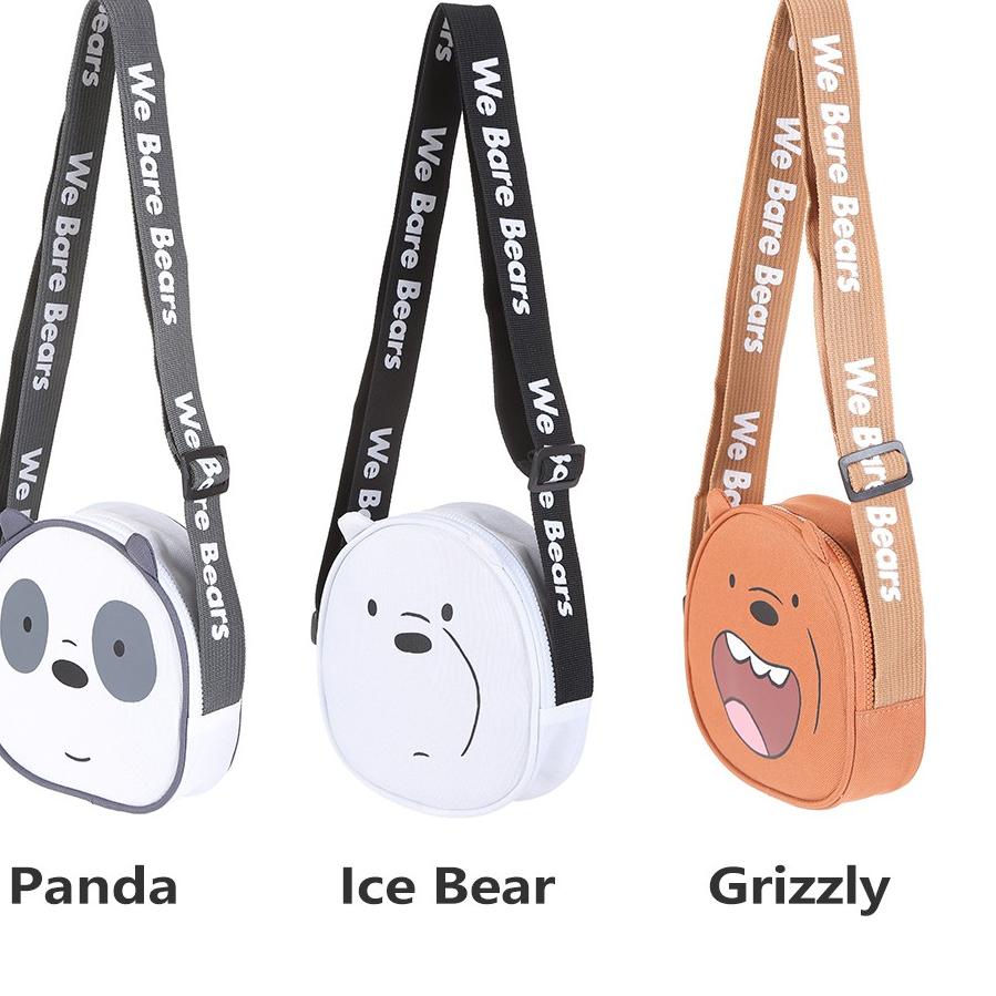 【FRE⚡H】Miniso Official We Bare Bears Tas selempang mini Wanita Fashion Lucu tas mini wanita Crossbod