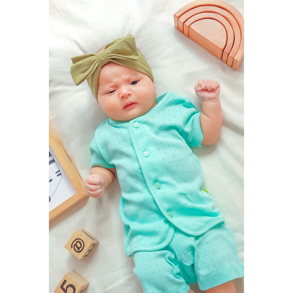 BONBINZOO SETELAN BAJU ANAK POINTELLE BABY BAJU TIDUR ANAK PENDEK 0-12 BULAN