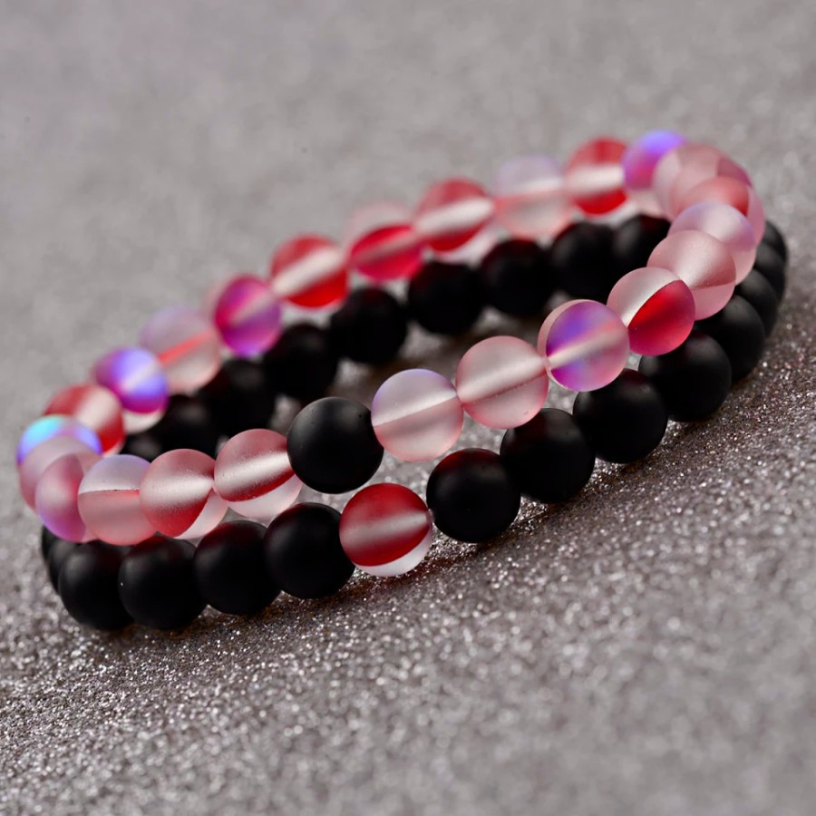 Gelang Yoga Bulan Unggu Black Onyx - Hitam