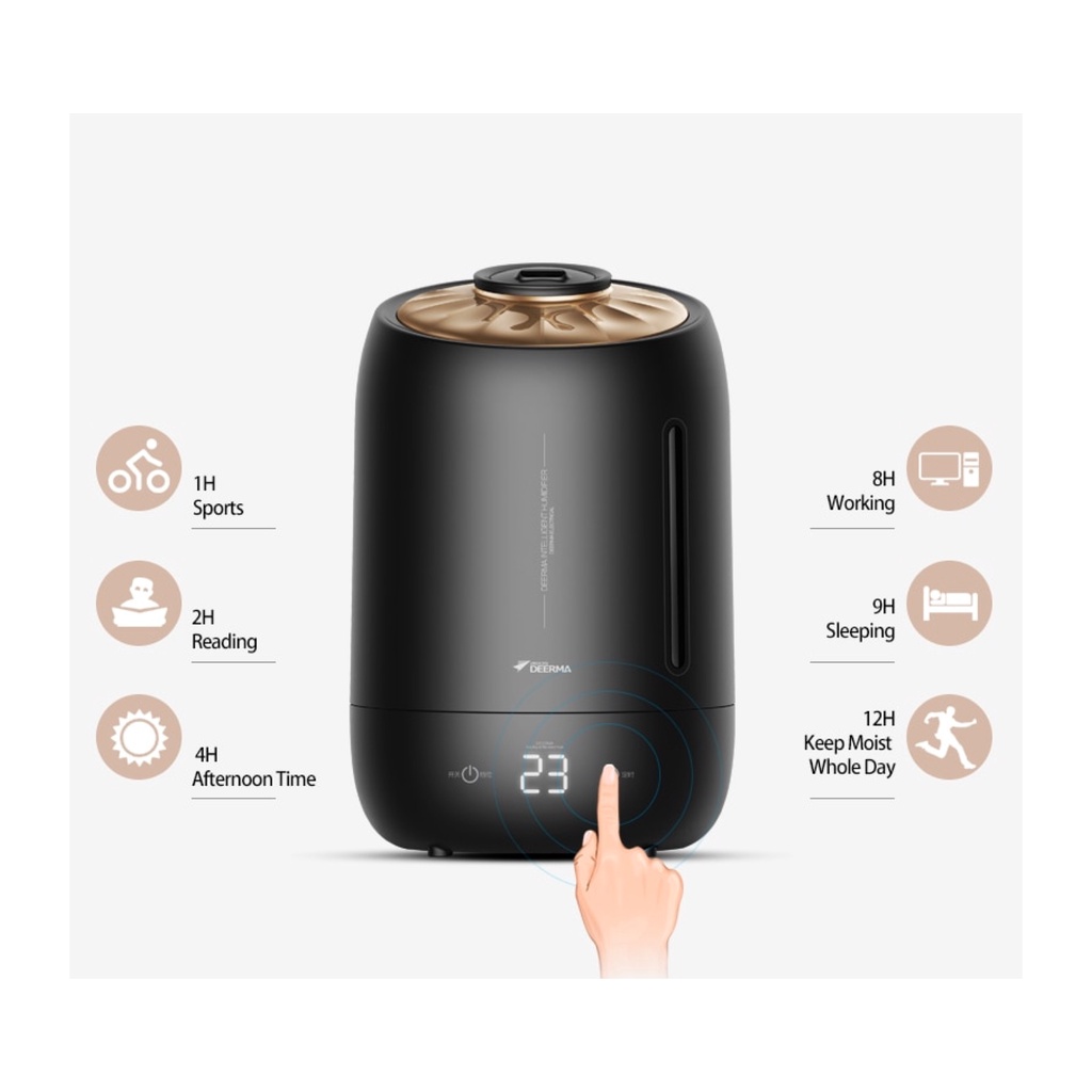 DEERMA F600 Air Humidifier Ultrasonic 5L Touch Screen Garansi Resmi