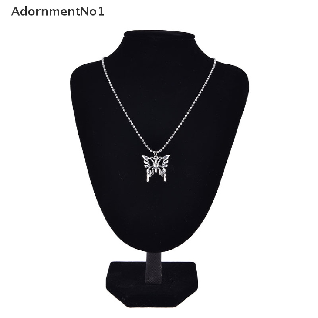 (AdornmentNo1) Kalung Rantai Dengan Liontin Kupu-Kupu Sexy Bahan Stainless Steel Gaya Gothic Untuk Wanita