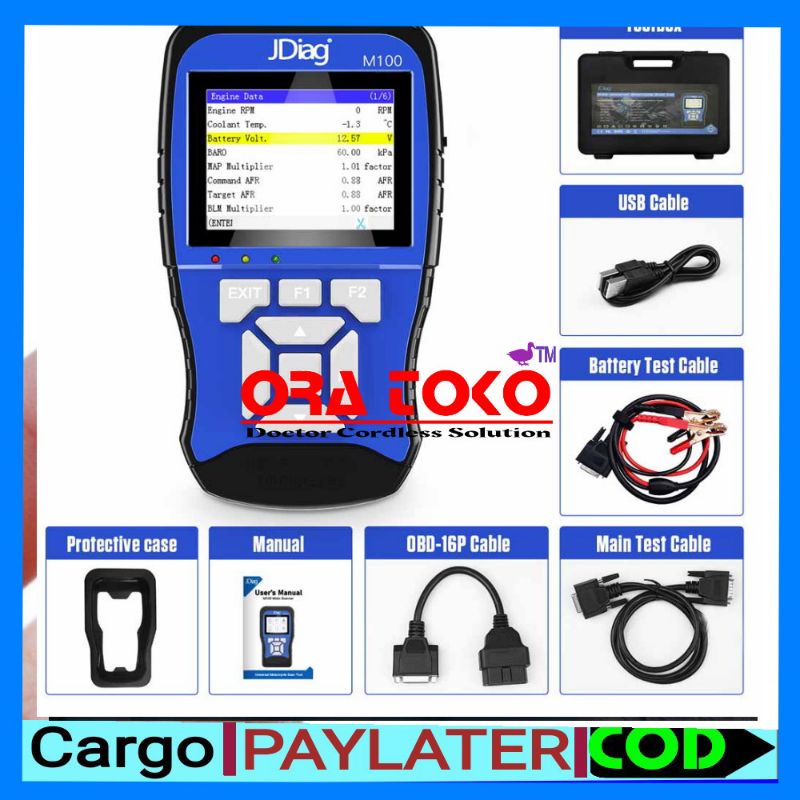 JDiag m100 diagnostic scanner untuk motor injeksi (Bahasa Indonesia)