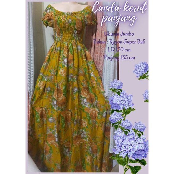 Dress canda panjang //Canda kerut panjang //Canda kerut longdress