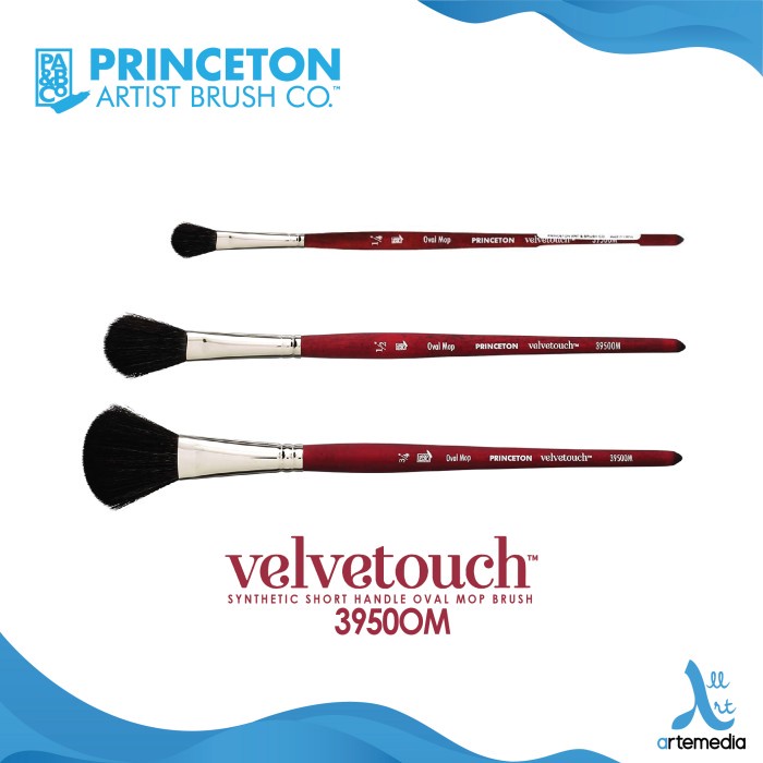 

Kuas Lukis Princeton Velvetouch 3950OM Oval Mop Synthetic Brush SH - NO. 3/4