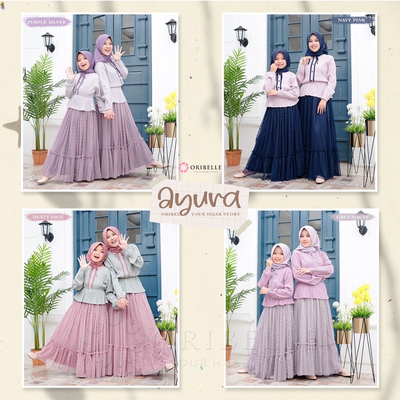Haura Set / Setelan Baju Anak Perempuan Ayura By Oribelle/Setelan Anak/Setelan Muslim Anak/Oribelle/