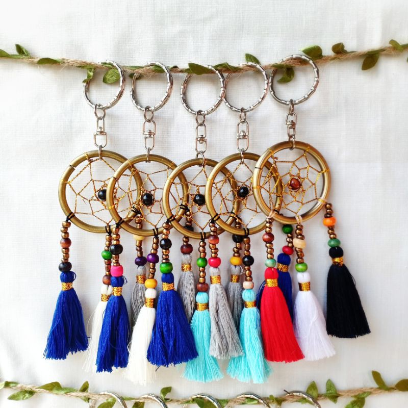 Gantungan Kunci Dreamcatcher Rumbai / Gantungan Kunci Bali / Gantungan Kunci Murah Custom