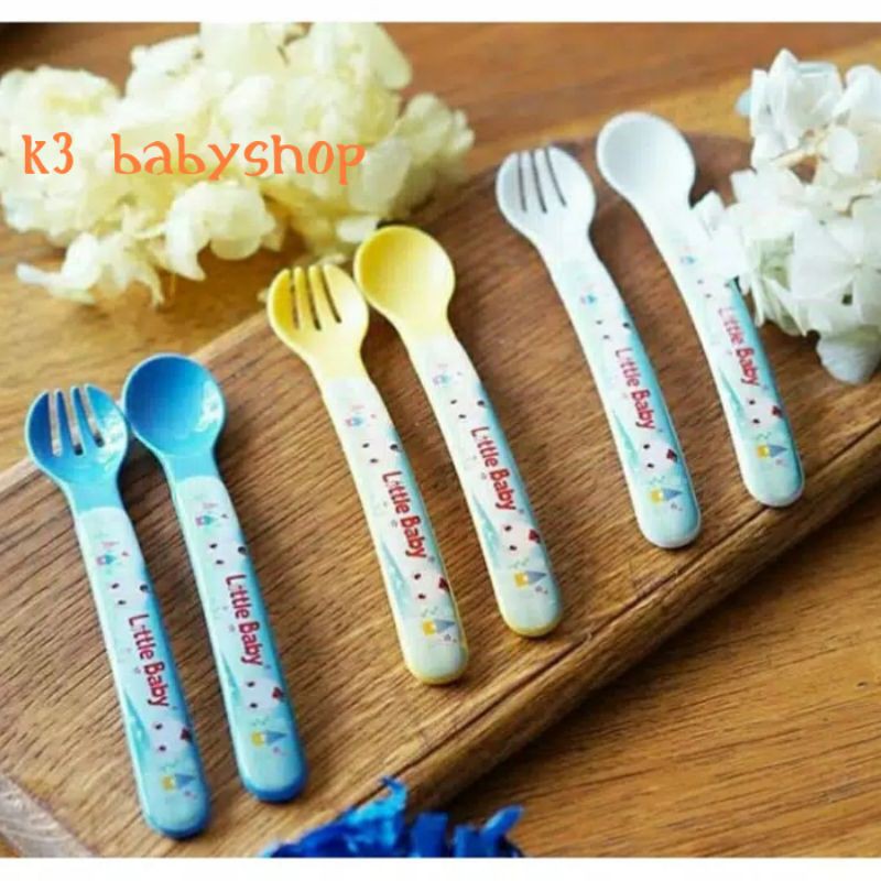 Little Baby Sendok Garpu Bayi Baby Spoon and Fork set sendok makan anak MPASI