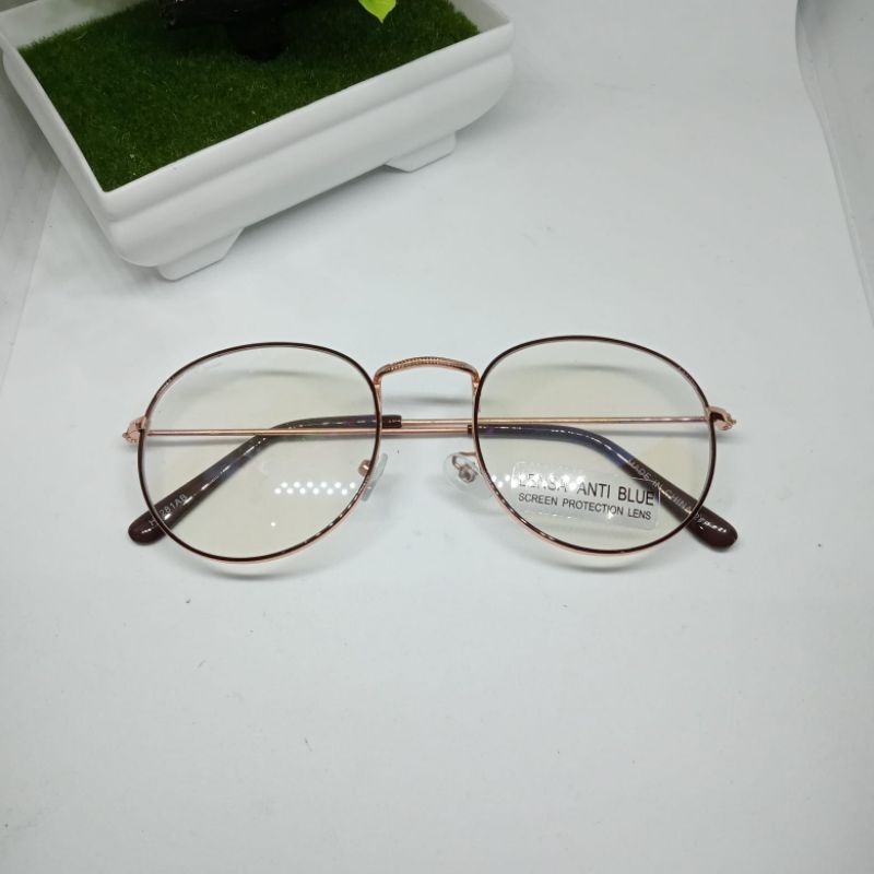 KACAMATA MINUS LENSA ANTI RADIASI FRAME OVAL/ KACA MATA WANITA DAN PRIA UNTUK RABUN JAUH