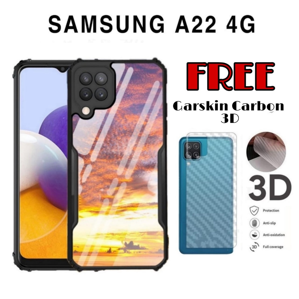 PROMO Case SAMSUNG A22 4G/5G Anti-fall Airbag HardCase Shockproof Transparan Casing Bonus garskin