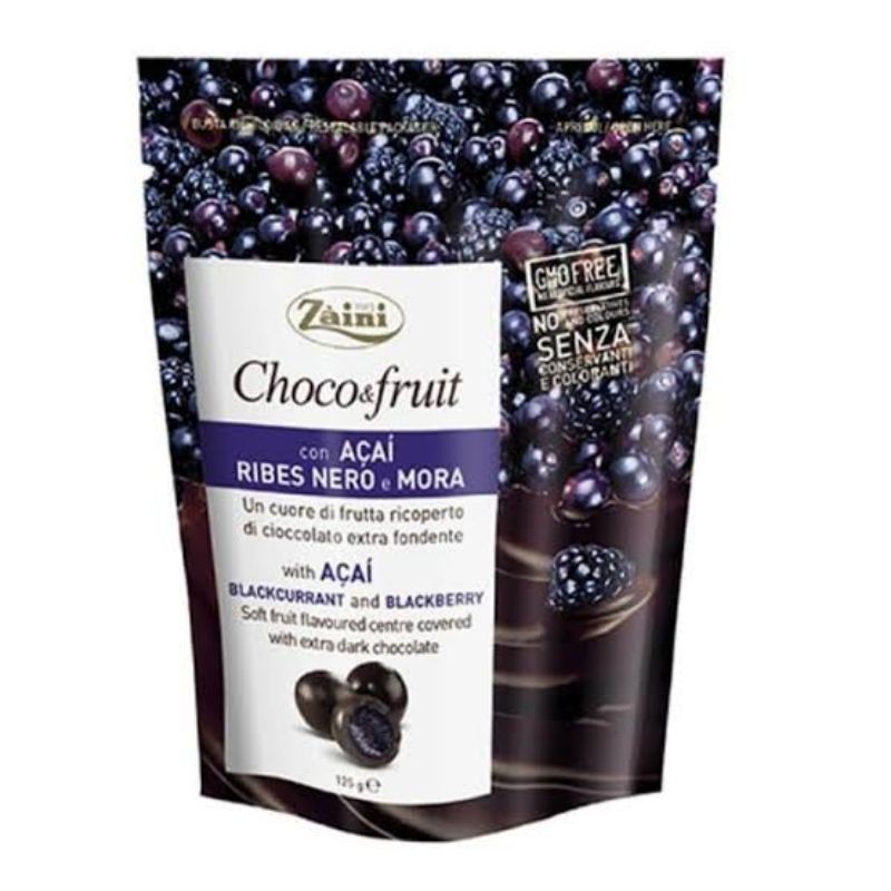 

ZAINI CHOCO FRUIT ACAI BLACKCURRENT AND BLACKBERRY 125 GR