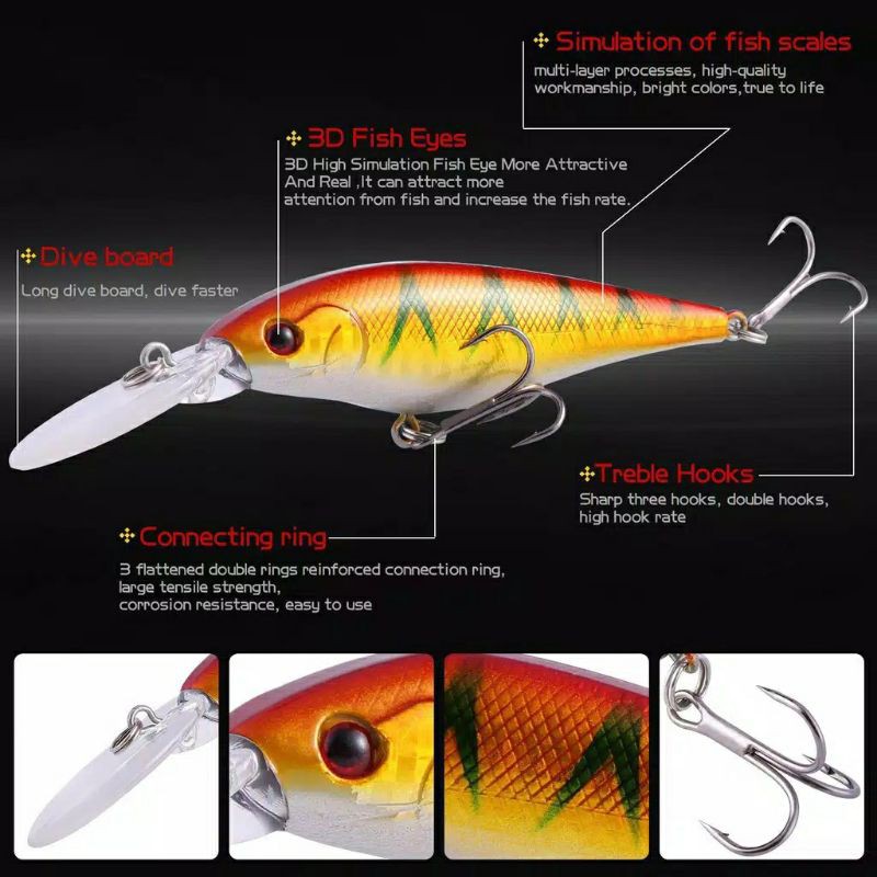 (M06) Minnow Fishing Lure Tungsten Beads Model Wobbler 10.5G 11Cm Artificial Hard Bait