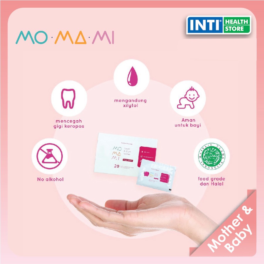 Momami | Tooth &amp; Gum Wipes | Tisu Basah Gusi &amp; Gigi Bayi | 20 Wipes