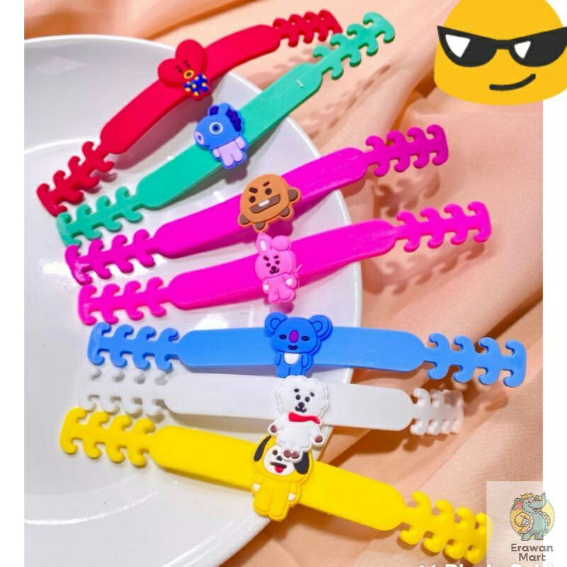 PENGAIT MASKER KONEKTOR HIJAB BTS21 / KONEKTOR MASKER BTS SILIKON / KONEKTOR BTS / BT21