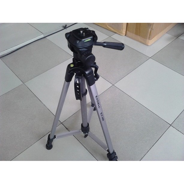 Tripod Kamera Excell 380 silver hitam tinggi 140cm bonus tas tripot
