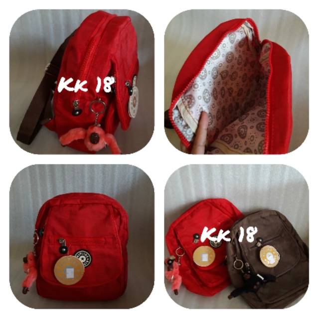 Tas ransel mini gantungan monyet, bahan kipling tas sandang belkang