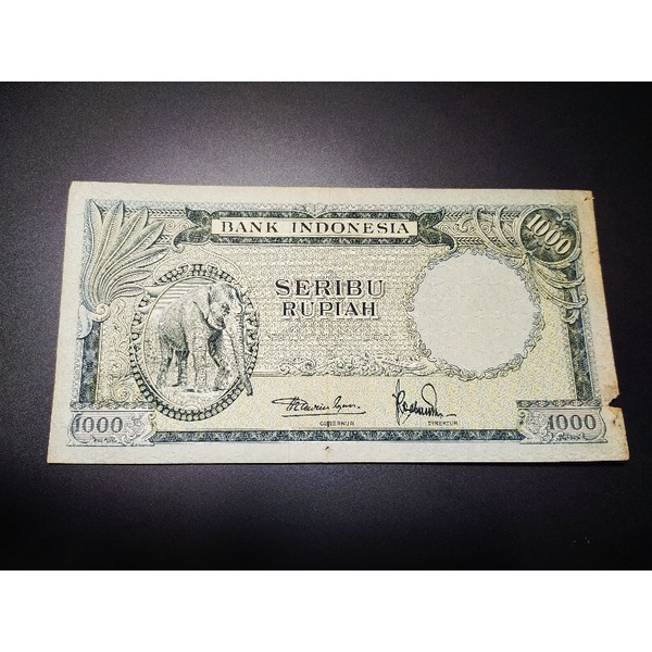 Uang kuno Indonesia 1000 Rupiah 1957 Seri Hewan