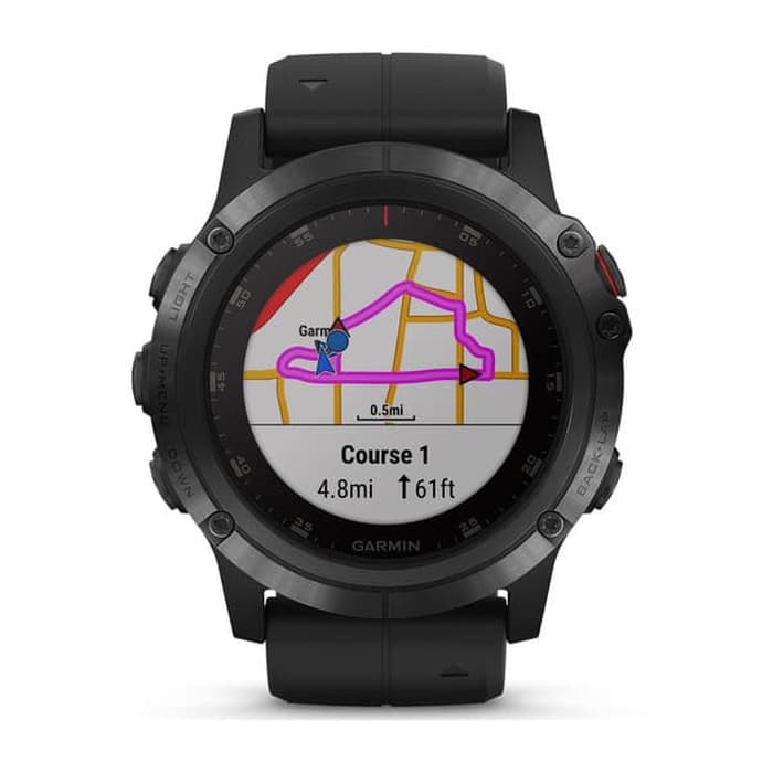 GARMIN FENIX 5X PLUS SAPPHIRE CARBON GRAY DLC WITH BLACK BAND