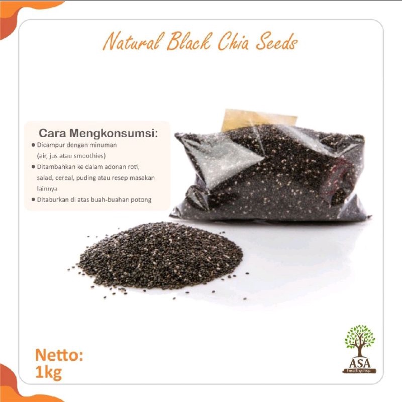 

PREMIUM NATURAL BLACK CHIA SEEDS ORGANIC CHIA SEED PERU 1 KG / CHIASEED PERU ORGANIK 1KG