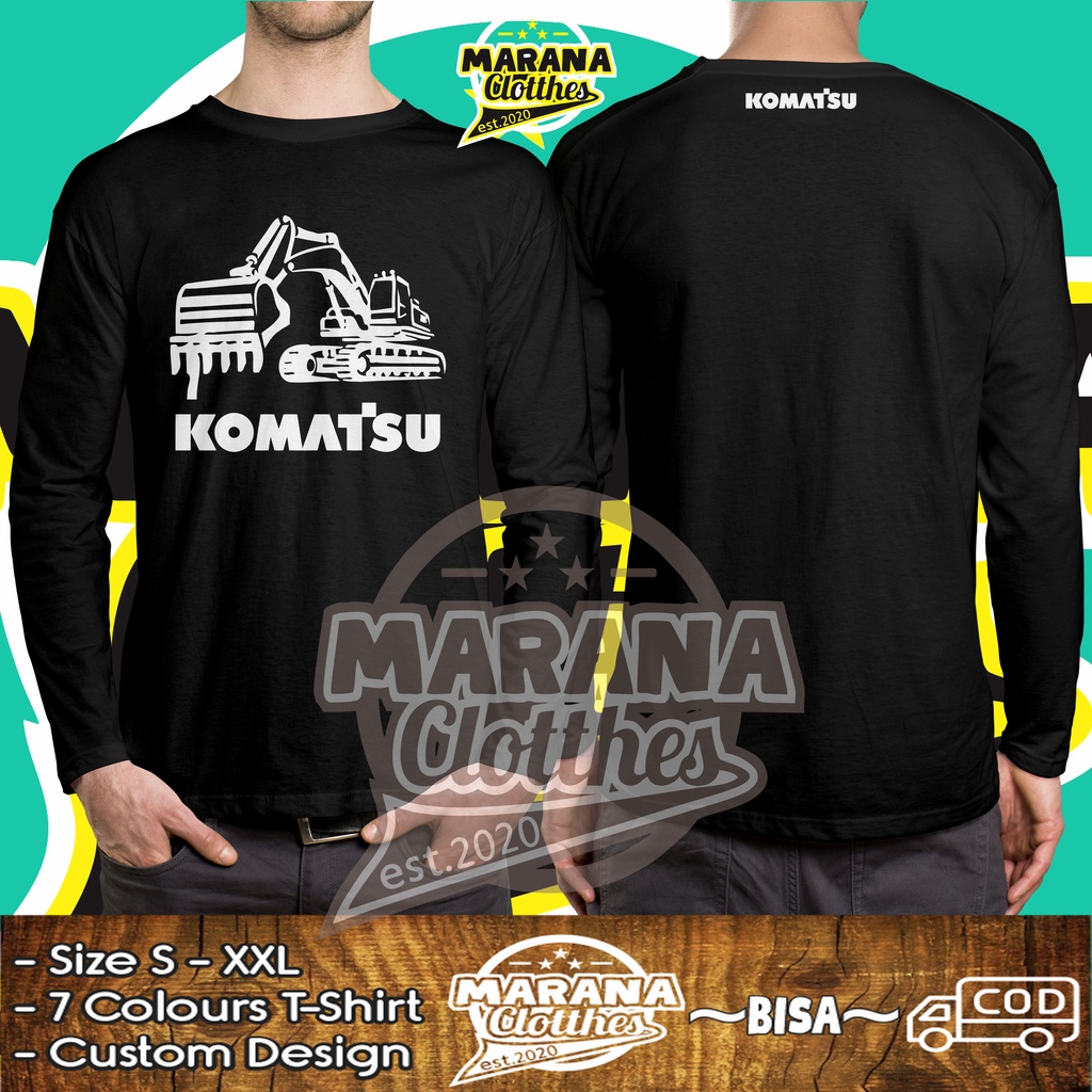 Kaos Excavator Alat Berat Komatsu Lengan Panjang Baju Distro