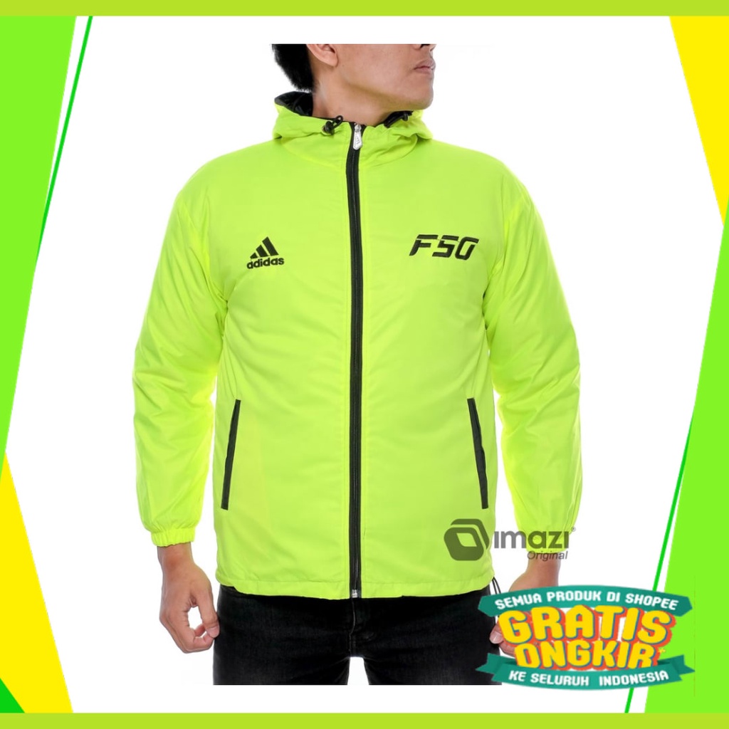 Hitam Putih Biru Orange Hijau Navy Dongker Polos moccha coklat / Jaket Parasut [Adidas F50] Sporty O
