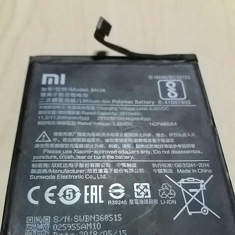 baterai Mi A2 / Mi 6X original. copotan