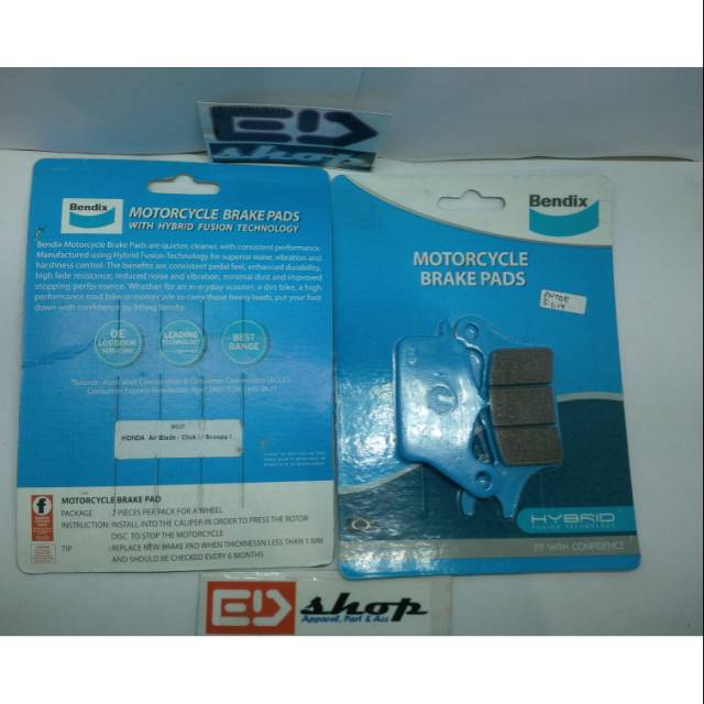 Kampas Rem BENDIX BEAT VARIO SCOOPY MD27 RACING PAKEM