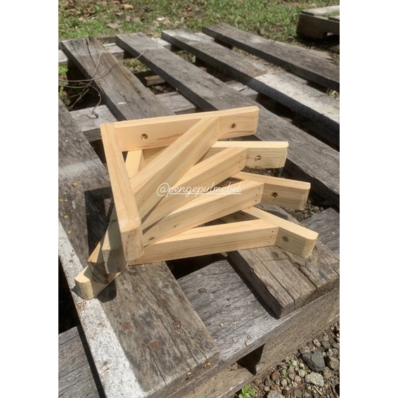 Siku Braket Kayu Ambalan Rak Dinding / Meja Tempel