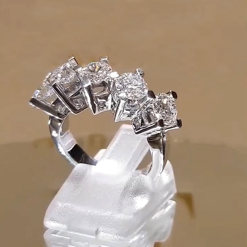 Cincin Wanita Hias Batu Cubic Zirconia Untuk Pesta Dansa