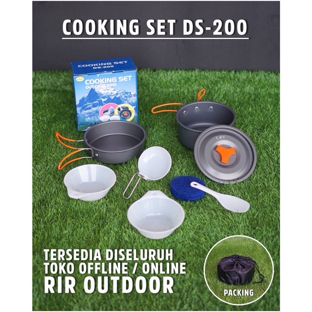 PAKET ALAT MASAK CAMPING KOMPOR MAWAR WINDFROOF K 203 COOKING SET COOKING SET SY 200 ALAT MASAK CAMPING