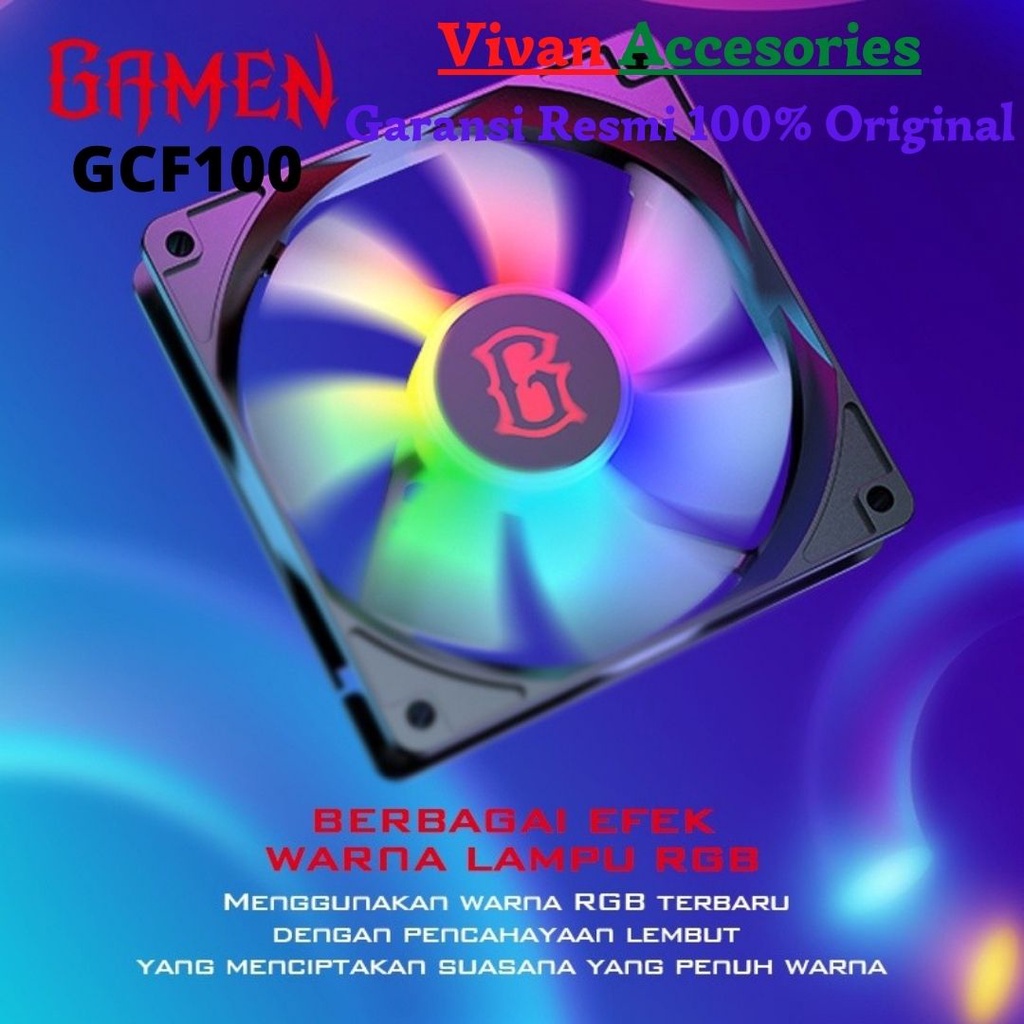 Gamen GCF100 Gaming Case Cooling Fan RGB Casing PC Kipas 12CM Original