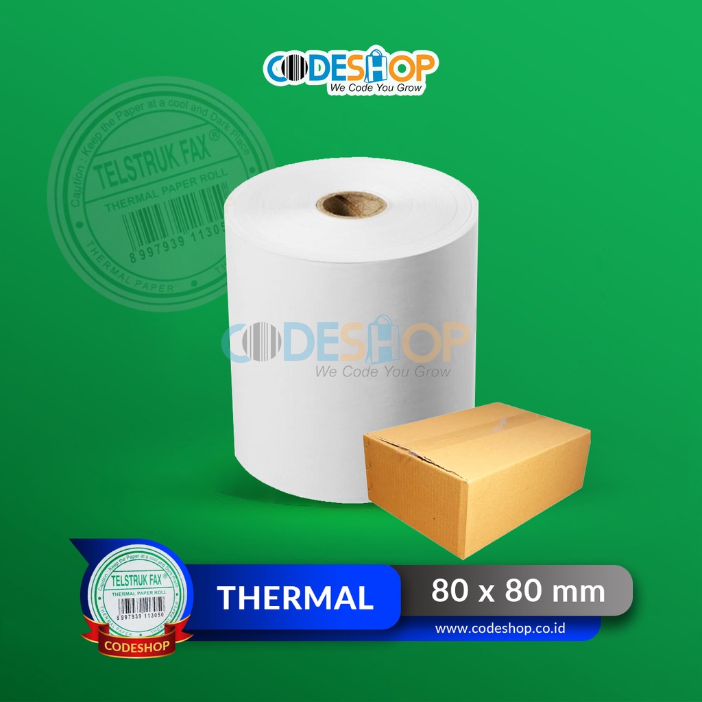 

1 DUS Kertas Thermal Telstrukfax 80 x 80 mm Roll Printer Kasir 80mm