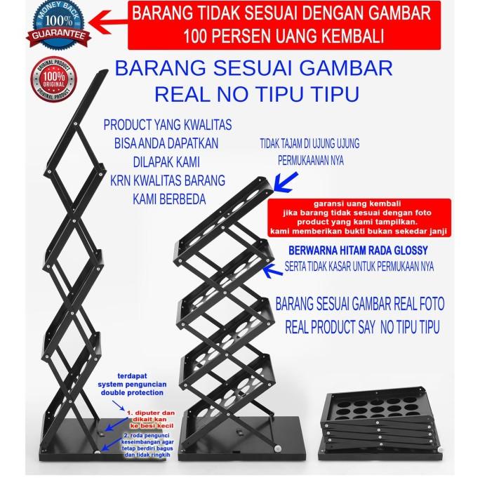 

Office & Stationery | Document Organizer | Rak Brosur Lipat 4 Susun Hitam | Best Seller