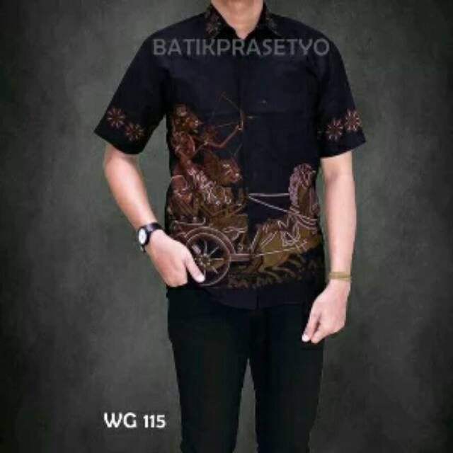 KEMEJA BATIK PRIA LENGAN PENDEK SIZE M L XL XXL BSWART BatiK HRB026 Kenongo Hem Pendek Padi