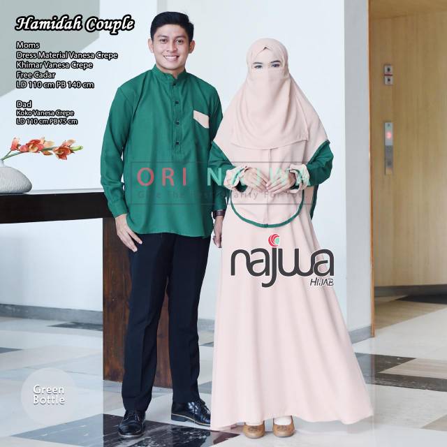 Couple cadar set dan koko lengan panjang cadar set gamis dan koko Hamidah Couple Ori by Orinajwa