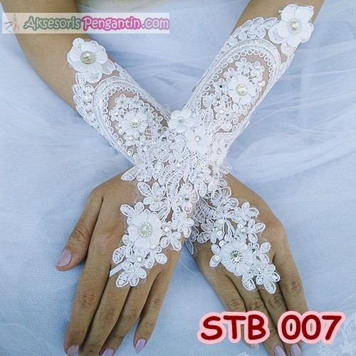 [BISA BAYAR DITEMPAT] AKSESORIS WEDDING SARUNG TANGAN FULL PAYET WEDDING GLOVES STB007