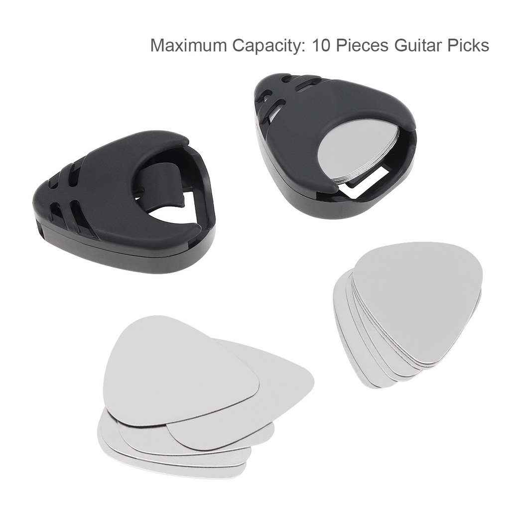 20pcs Pick Gitar Elektrik 0.3mm Bahan Stainless Steel Dengan 2 Holder Pick