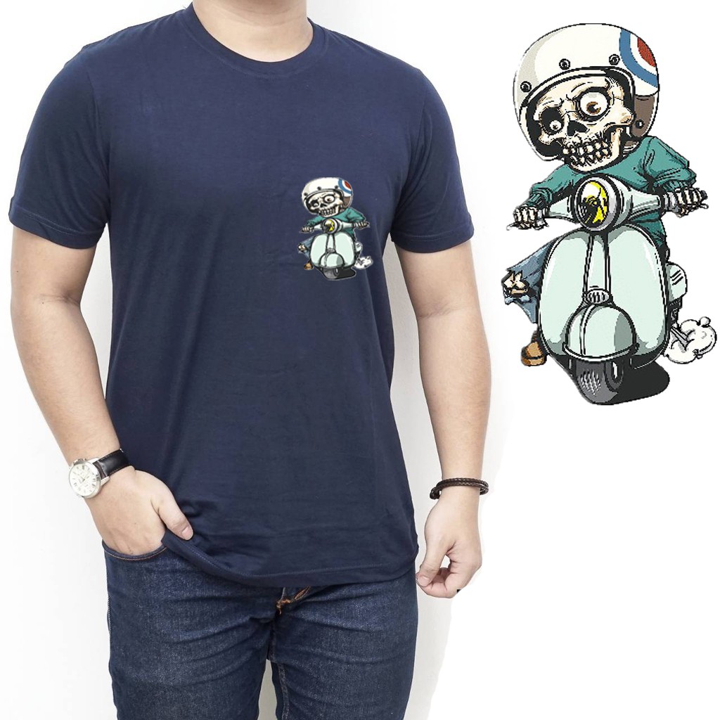 Kaos Pria Lengan Pendek Gambar &quot;Vespa&quot;