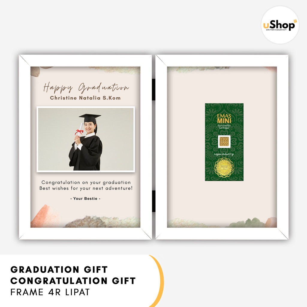 Congratulation Gift Kado Wisuda Frame 4R Lipat / Souvenir Graduation