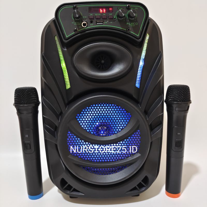 Jual Speaker Bluetooth Karaoke FLECO F8606F 8,5 Inch Bonus Dua