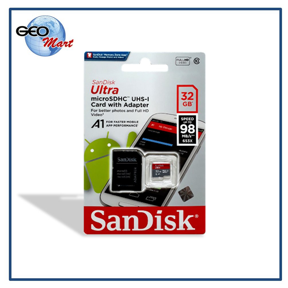 Memory Card MicroSD SanDisk  Ultra 32GB 98MB s 32 GB 98 