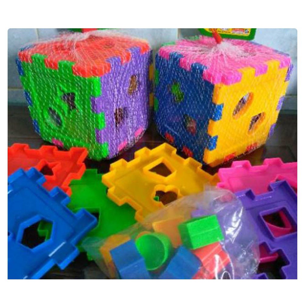 ~ PIYOSHI08 ~ Mainan Edukatif Anak Puzzle Kubus Dan Bulat Edukasi Warna Bentuk Konsentrasi MA13